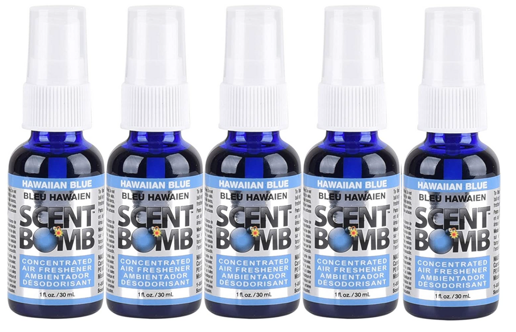 Scent Bomb Super Strong 100% Concentrated Air Freshener - 5 PACK (Hawaiian Blue)